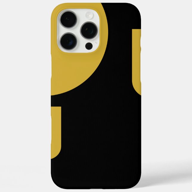 Stylish Metallic Gold Shaped on Black Case-Mate iPhone Case (Back)