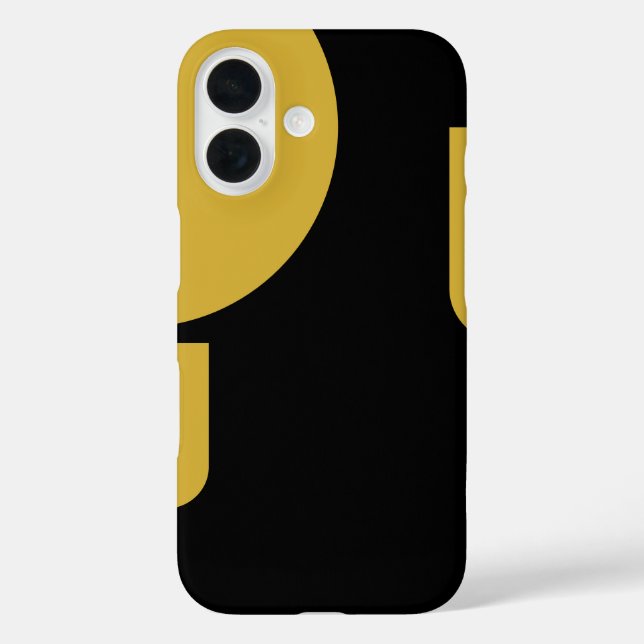Stylish Metallic Gold Shaped on Black Case-Mate iPhone Case (Back)