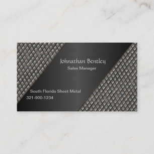 Stylish Metallic Look Black Brushed Aluminium Business Card