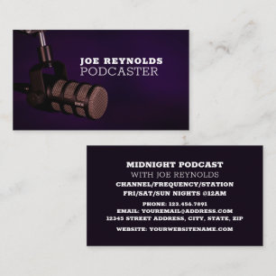 Stylish Microphone, Podcaster, Podcast Business Card