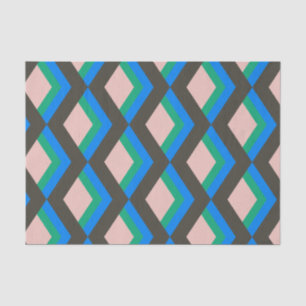 Stylish Mid Century Mod Pattern in Blue and Green  Tissue Paper