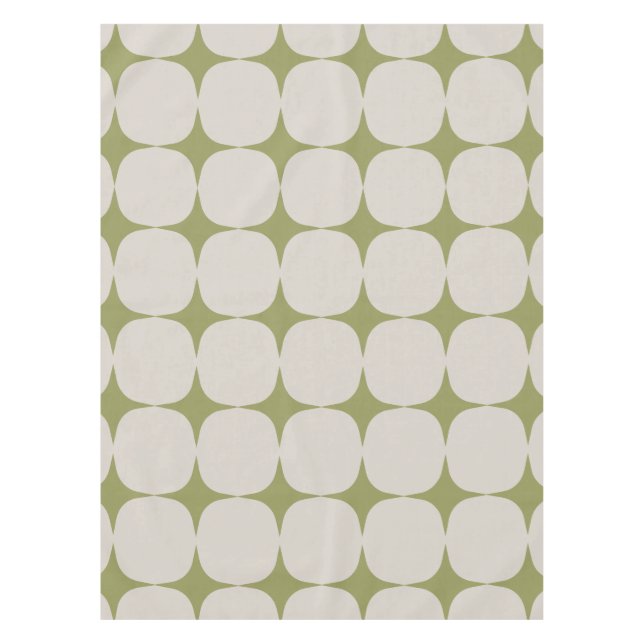 Stylish Mid Century Modern Sage Green Pattern  Tablecloth (Front)