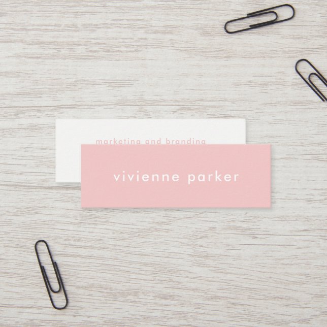Stylish Millennial Pink | Social Media Networking Mini Business Card (Front/Back In Situ)