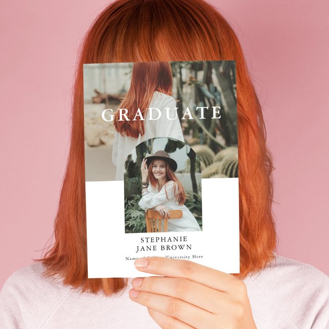 Stylish Minimal 2 Photo Graduate Announcement  (Creator Uploaded)