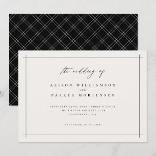 Stylish Minimal Black & Ivory Typography Wedding Invitation