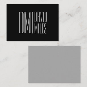 Stylish Minimal & Modern Grey Initials & Name Logo Card
