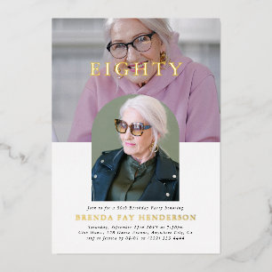 Stylish Minimal Photo EIGHTY 80th Birthday