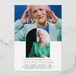 Stylish Minimal Photo SEVENTY 70th Birthday