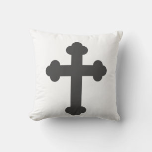 Stylish Minimalism White Black Grey Cross Cushion