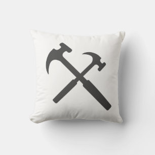 Stylish Minimalism White Black Grey Hammer Cushion