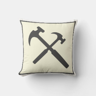 Stylish Minimalism White Black Grey Hammer Cushion