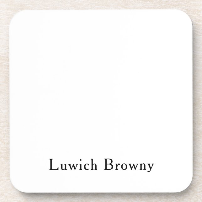 Stylish Minimalist Black White Modern Design Coaster (Front)