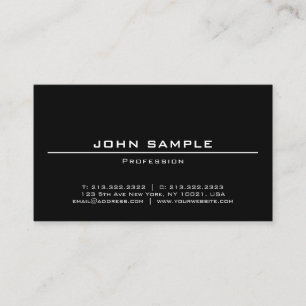 Stylish Minimalist Black&White Simple Plain Modern Business Card