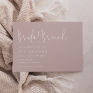 Stylish Minimalist Blush Bridal Shower Brunch Invitation