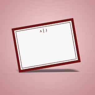 Stylish Minimalist Cinnamon Rose Monogram Card
