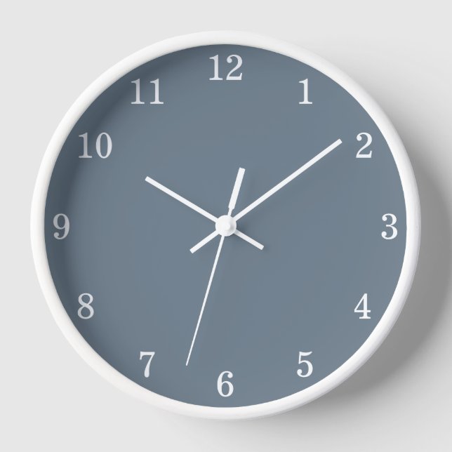 Stylish Minimalist Cool Grey Wall Clock (Front)