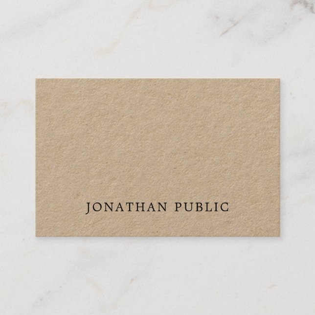 Stylish Minimalist Design Modern Unique Plain Luxe Business Card (Front)
