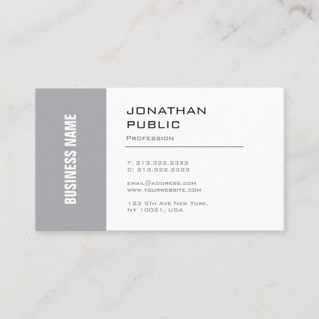 Stylish Minimalist Design Trendy Company Plain Business Card (Front)