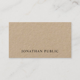 Stylish Minimalist Design Unique Plain Kraft Business Card