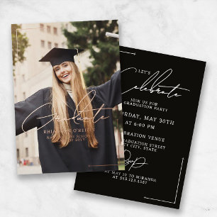 Stylish Minimalist Graduation Announcement Party