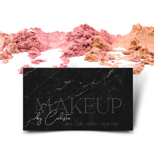 Stylish minimalist Makeup by 'your name' Marble Business Card