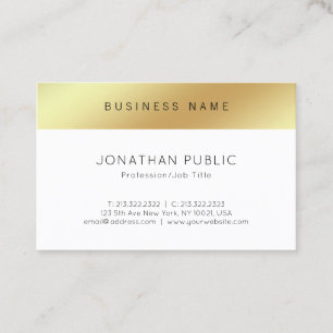 Stylish Minimalist Modern Chic Gold Top Smart Business Card