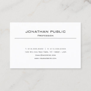 Stylish Minimalist Modern Sleek Elegant Plain Chic Business Card