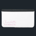 Stylish Minimalist Monogram Name  Samsung Galaxy S5 Wallet Case<br><div class="desc">Modern minimalist and stylish design with a simple handwritten typography in a beautiful pink. Your name in simple modern typography. You can easily personalise for yourself or as a special gift for a loved one.</div>