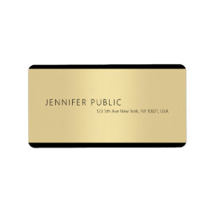 Stylish Minimalist Plain Professional Modern Gold Label