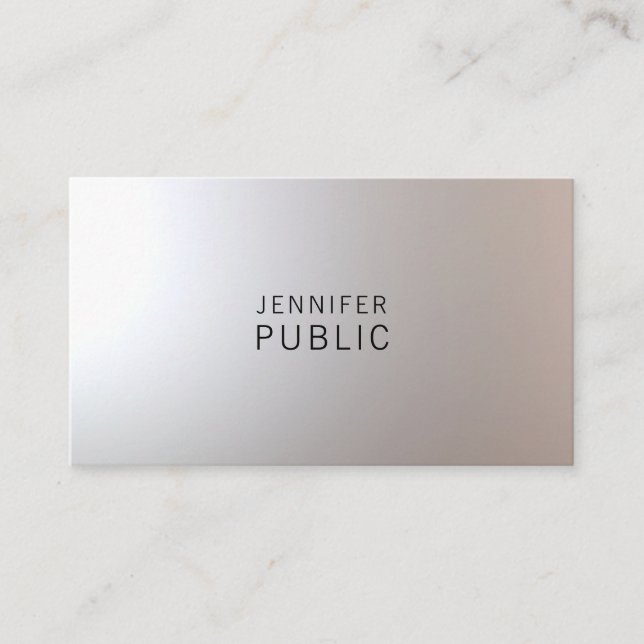Stylish Minimalist Professional Modern Fine Plain Business Card (Front)