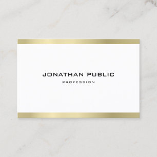 Stylish Minimalist Professional Trendy Gold Luxury Business Card