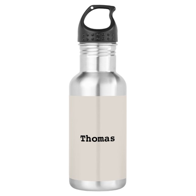 Stylish Minimalist Simple Elegant Custom Name 532 Ml Water Bottle (Front)