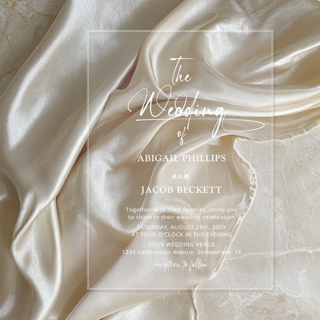 Stylish Minimalist Wedding Acrylic Invitations (Creator Uploaded)