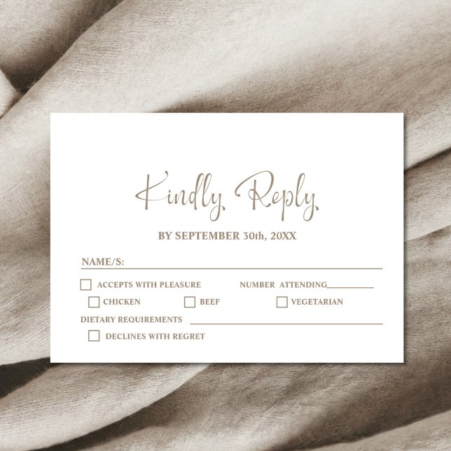 Stylish Minimalist Wedding RSVP Card (Creator Uploaded)
