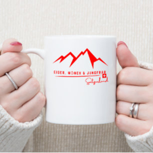 Stylish Minimalistic   Famous Swiss Alps Skyline Two-Tone Coffee Mug