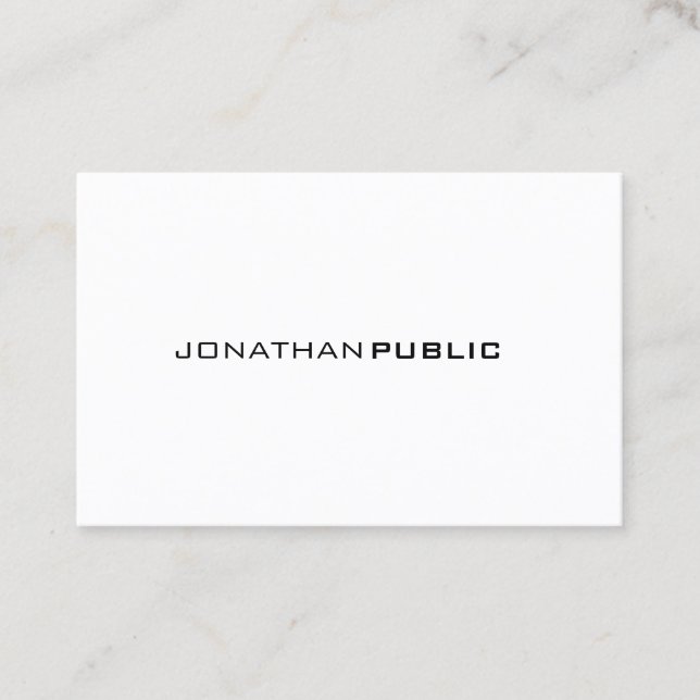 Stylish Minimalistic Modern Professional Sleek Top Business Card (Front)