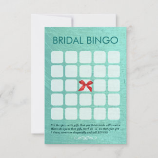 Stylish Mint Green 5x5 Bridal Bingo Cards