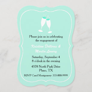 Stylish Mint Green Engagement Party Invitation