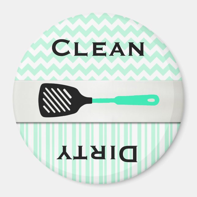 Stylish Mint Green Patterns Dishwasher Magnet (Front)