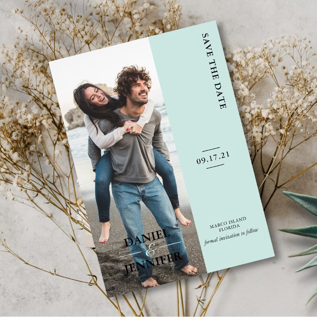 Stylish Mint Minimalist Wedding Save The Date (Creator Uploaded)