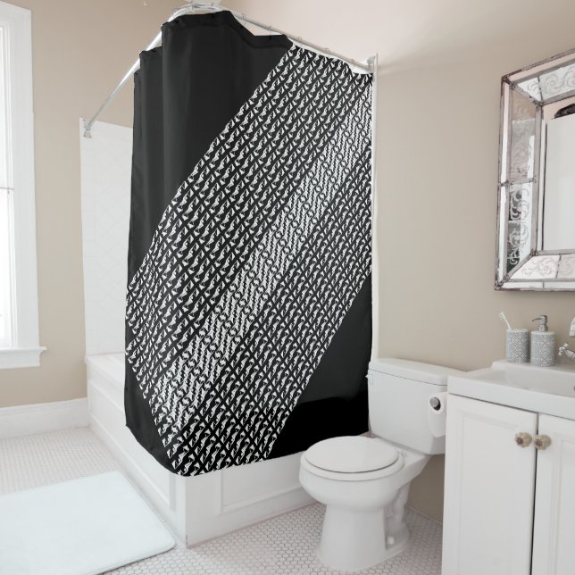 Stylish Mirrored Geometric & Abstract Pattern Shower Curtain (In Situ)
