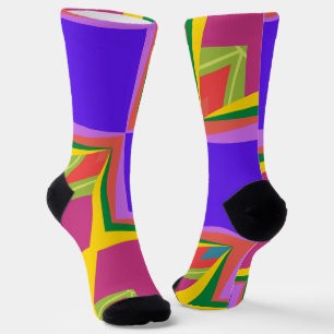 Stylish Modern abstract art aesthetic Colourful Socks