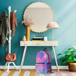 Stylish Modern Abstract Gold Fire Opal Name Printed Backpack