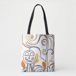 Stylish modern abstract line art chic Halloween Tote Bag