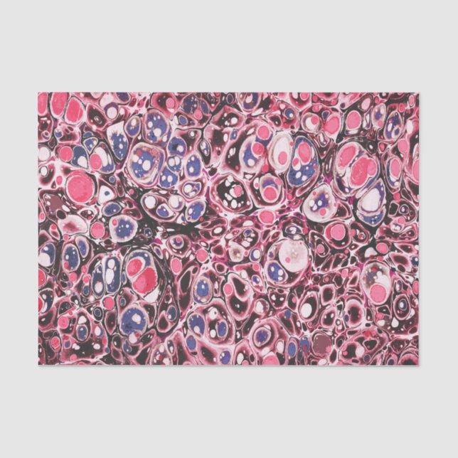 Stylish Modern Abstract Pink Blue Marble Pattern Tissue Paper (Front)