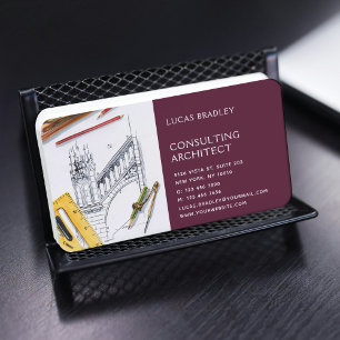 Stylish Modern Architect Engineering Construction Business Card