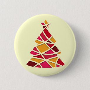 Stylish modern art Christmas tree 6 Cm Round Badge