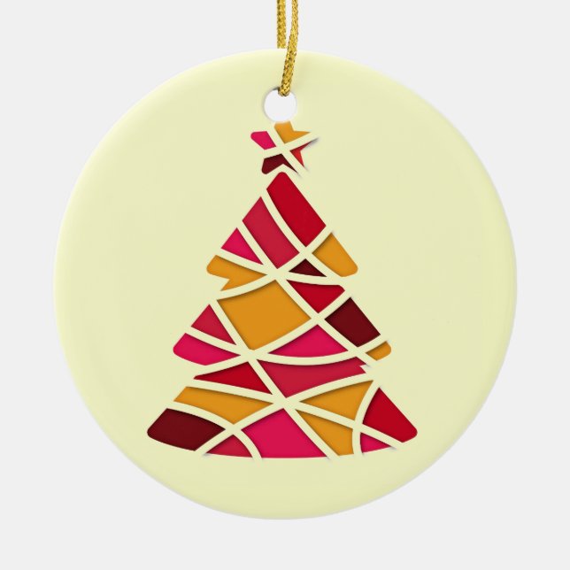 Stylish modern art Christmas tree Ceramic Tree Decoration (Front)