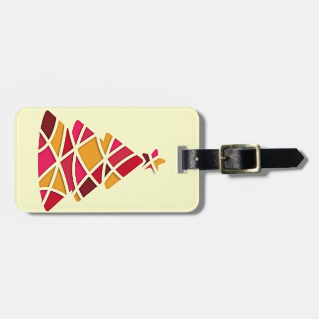 Stylish modern art Christmas tree Luggage Tag (Front Horizontal)