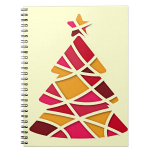 Stylish modern art Christmas tree Notebook